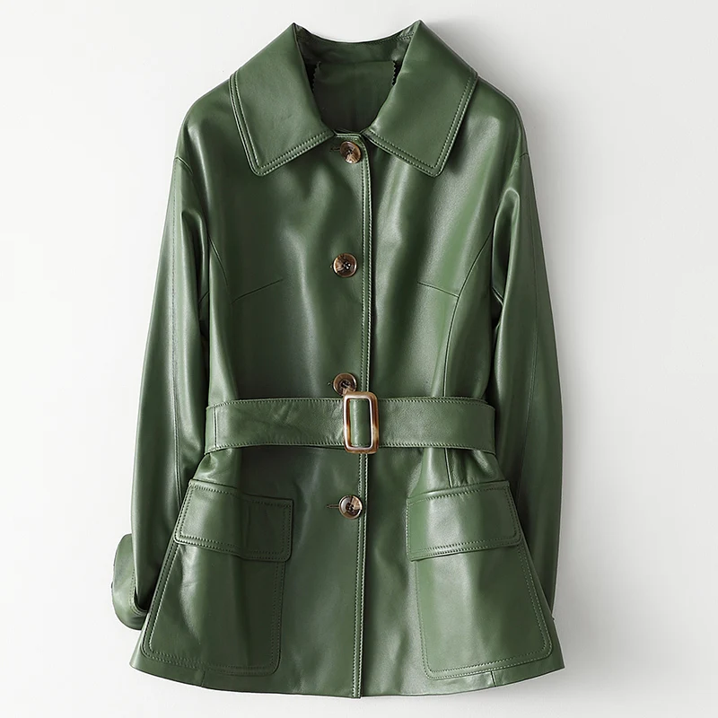 Женская винтажная шуба из натуральной кожи короткая овчины в Корейском стиле