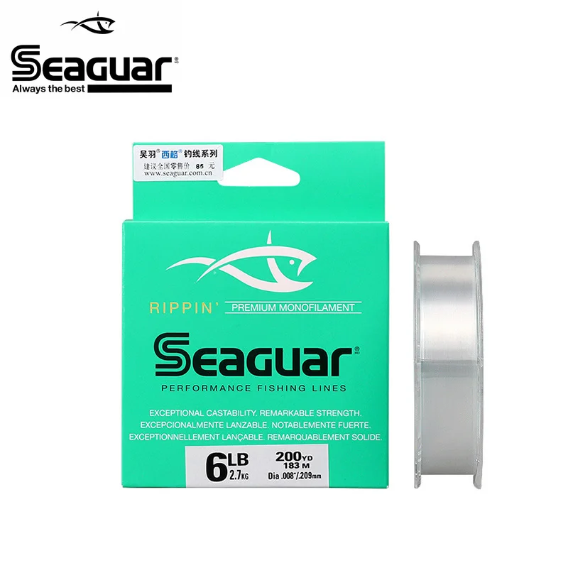 Seaguar леска риппин 183 м/ярдов 6лб-12lb Тест премиум монофиламент фторуглеродное
