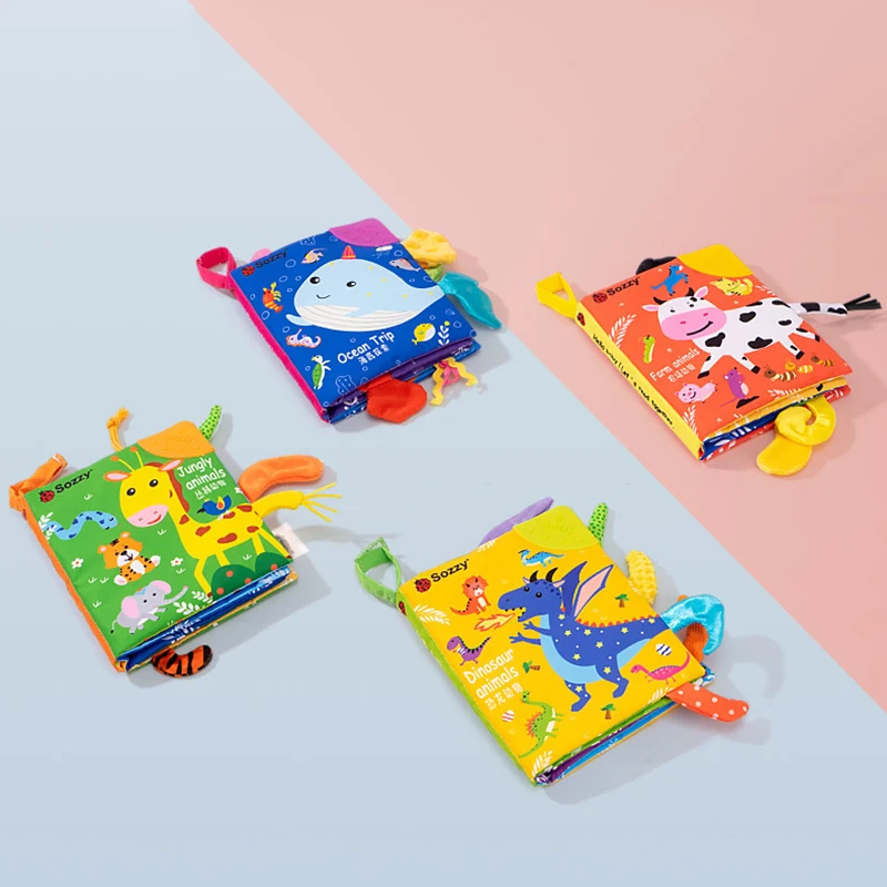 

Baby Early Learning Tearing Tail Cloth Book Parent-child Interactive Sound Paper Baby Book Colored Puzzle Cloth Book Toy