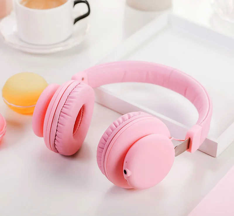 5,0 Bluetooth наушники милый розовый синий красный цвет Девочки Дети bluetooth-стереонаушники гарнитура с микрофоном для компьютера телефон