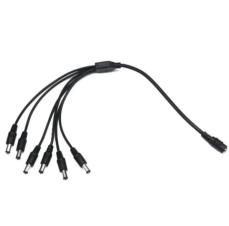1 Female to 6 Male Splitter DC Cable way power supply Plug Extension connector cord for CCTV Camera 12V 5.5mm 2.1mm L19 | Безопасность и