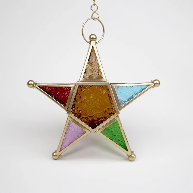 Tieyi цветная стеклянная ветровая лампа подсвечник для сада террасы украшения дома