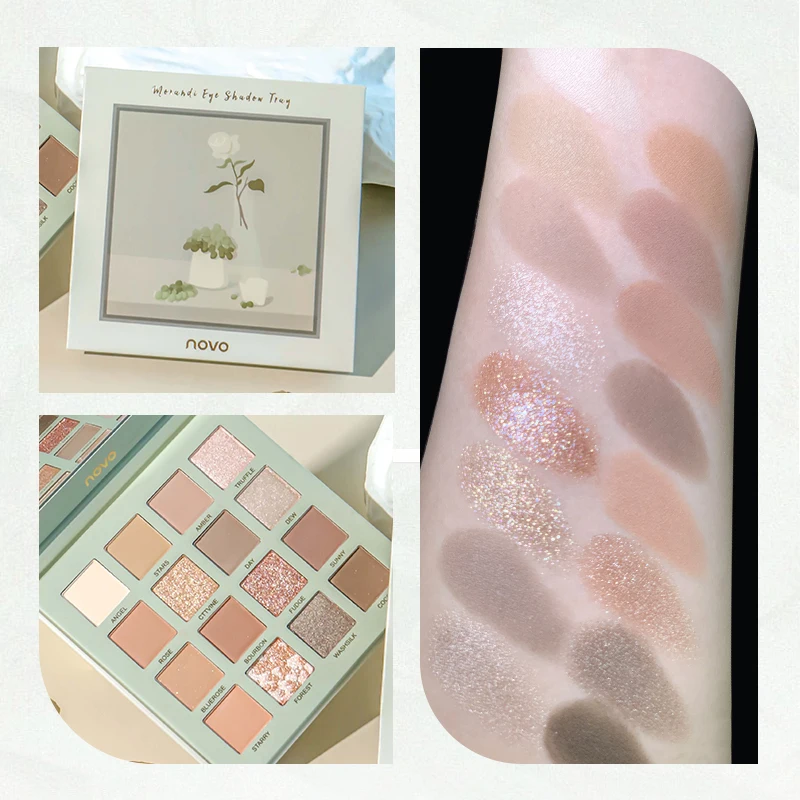 Картина маслом стиль 16 цветов Палитра теней для век мерцающие матовые гладкие