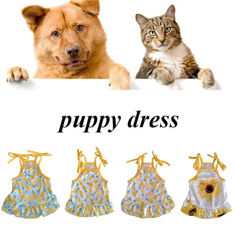 

Floral Dog Skirts Pet Dress For Dog Princess Dress Sling Pet Cat Skirt All Seasons Wedding Clothes For Small Medium Dogs Dresses