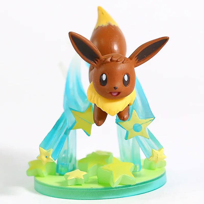 Анимированный Монстр Flareon Jolteon Umbreon Espeon Jigglypuff eeevee Vulpix Cubone Litten Absol Rowlet Фигурки игрушки 6 шт./компл