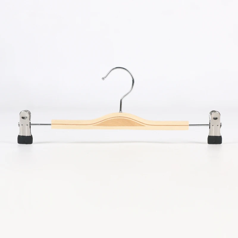 1/5 шт вешалка из натурального дерева с металлическими зажимами