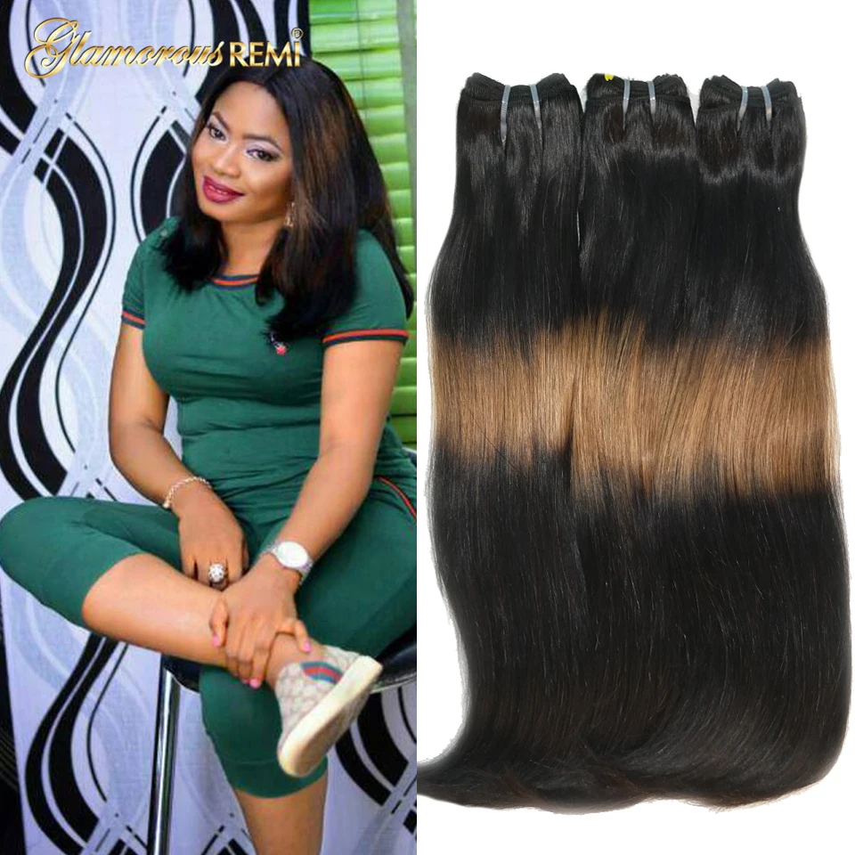 

Funmi Double Drawn Straight Human Hair 3 Bundles Deal Ombre 3 Tone Funmi Hair Bundles For Black Women Human Hair Weave Extension