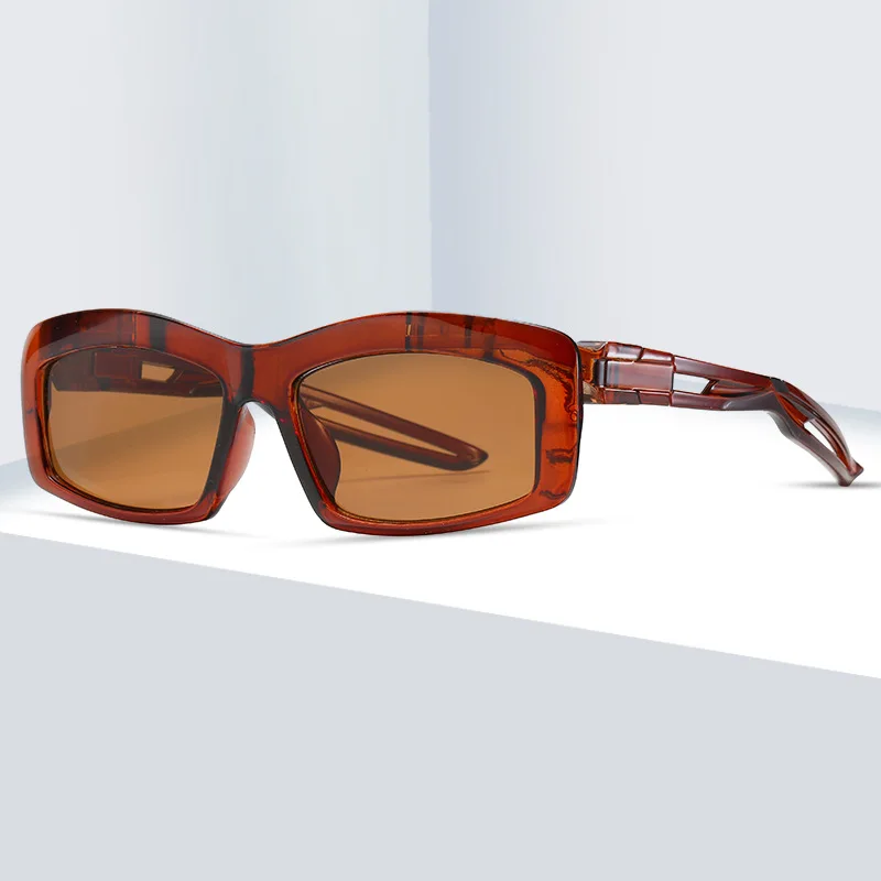 

Солнцезащитные очки с отверстиями для мужчин и женщин, брендовые дизайнерские прямоугольные темные очки для покупок в стиле стимпанк, 2022