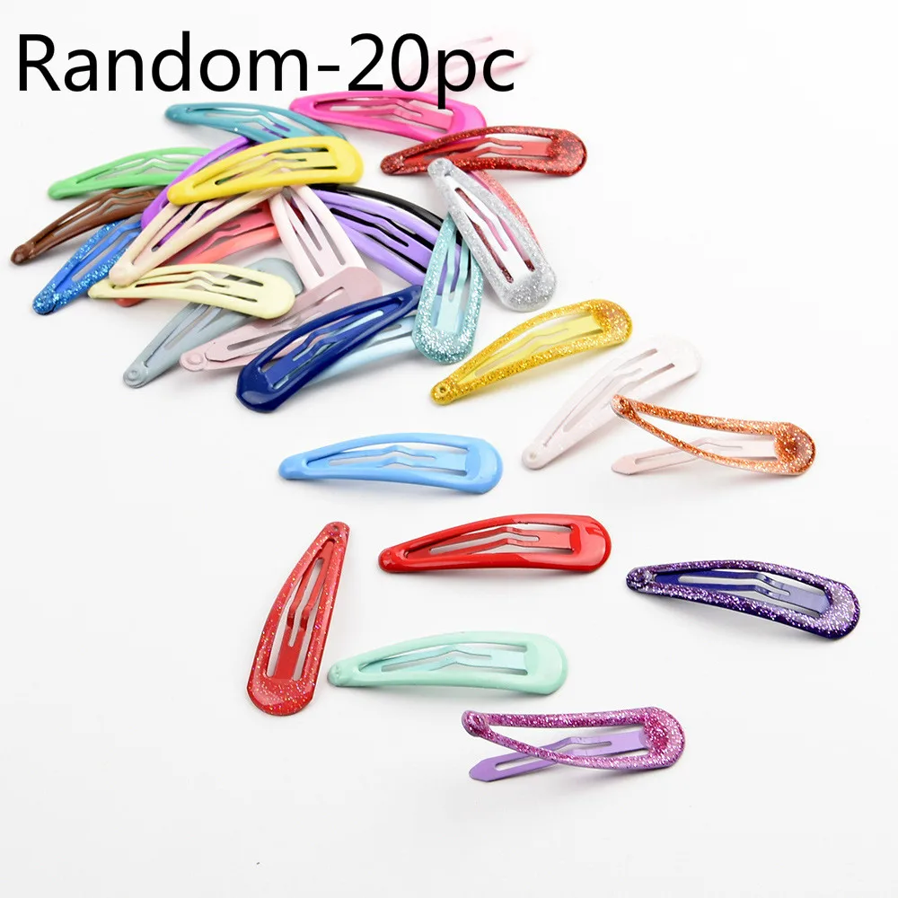 20pcsRandom 20 шт., заколки для волос, цветные металлические заколки для малышей, детей, женщин, девочек, 5 см, заколки для волос, заколки для волос, аксессуары для укладки - Цвет: 20pcsRandom