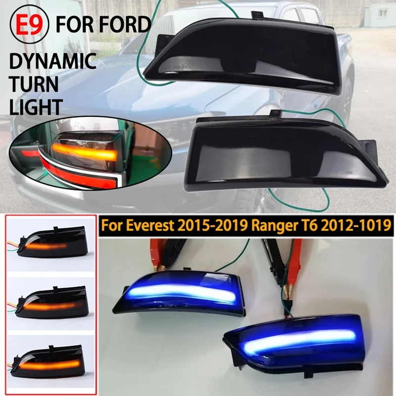 Car Dynamic Turn Signal LED Rear View Mirror Indicating Flash for Ford Ranger T6 2012-2019 Raptor &amp Wildtrak Everest |