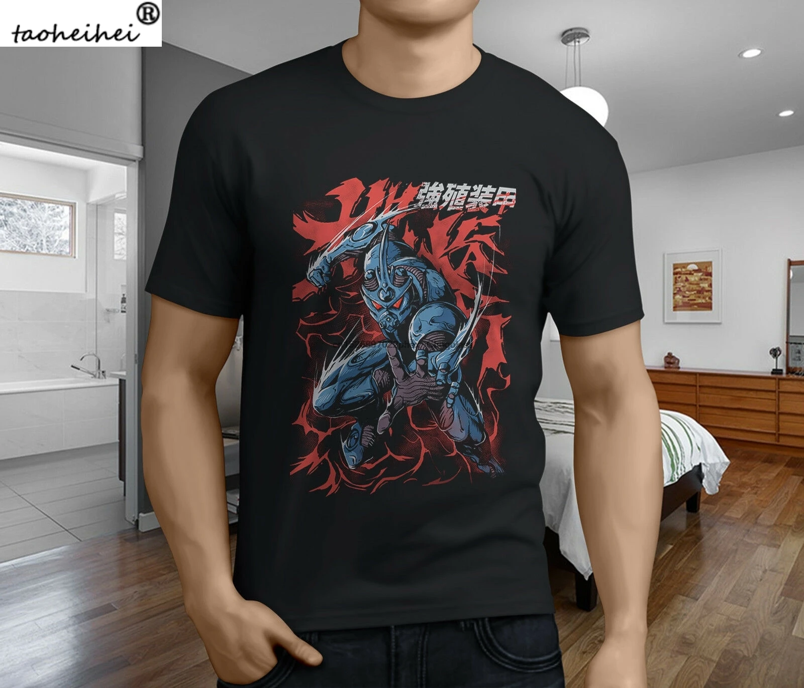 Новая популярная мужская Черная футболка Guyver Japan Anime | Мужская одежда