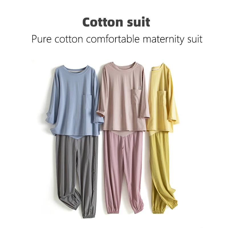 

Пижама для беременных Одежда для беременных Регулируемая хлопковая одежда для родов послеродовые топы для кормящих мам одежда для сна женс...
