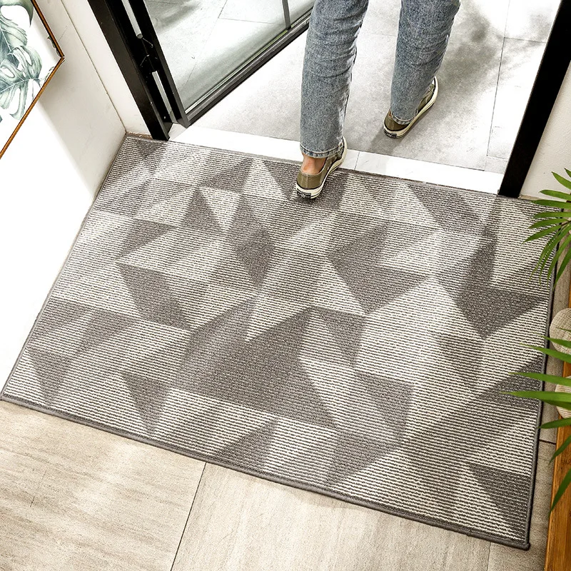 

Коврик дверной из полипропилена с геометрической полосой, небольшой износостойкий нескользящий напольный мат для домашнего фойе, удаления...