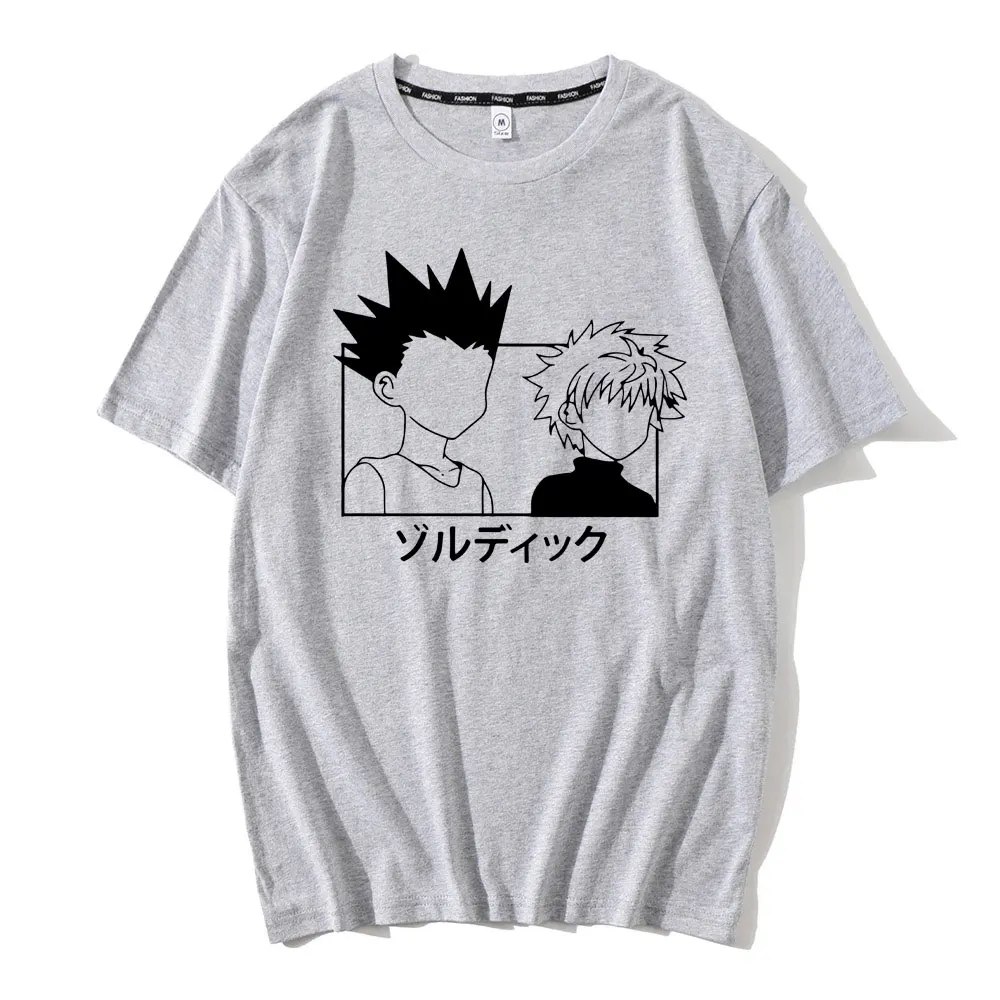 

Janpanese Anime Hunter X Hunter T Shirt Men Cotton Summer Graphic Tees Unisex Killua Zoldyck Gon Printed T-shirt Summer Tops