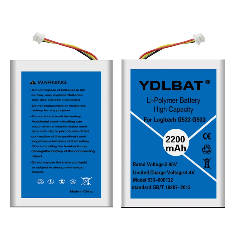 Аккумулятор YDLBAT Top 100% новый аккумулятор 2200 мАч 533 000132 для Logitech G533 G933 + набор
