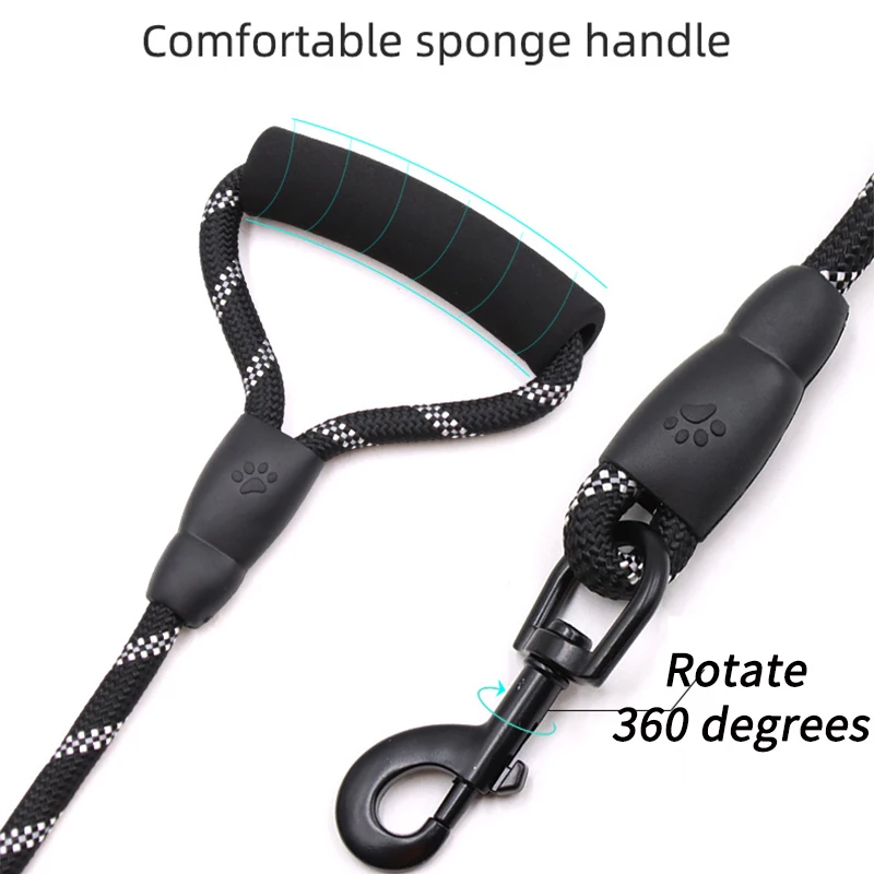 Светоотражающий прочный поводок для собак среднего и крупного размера