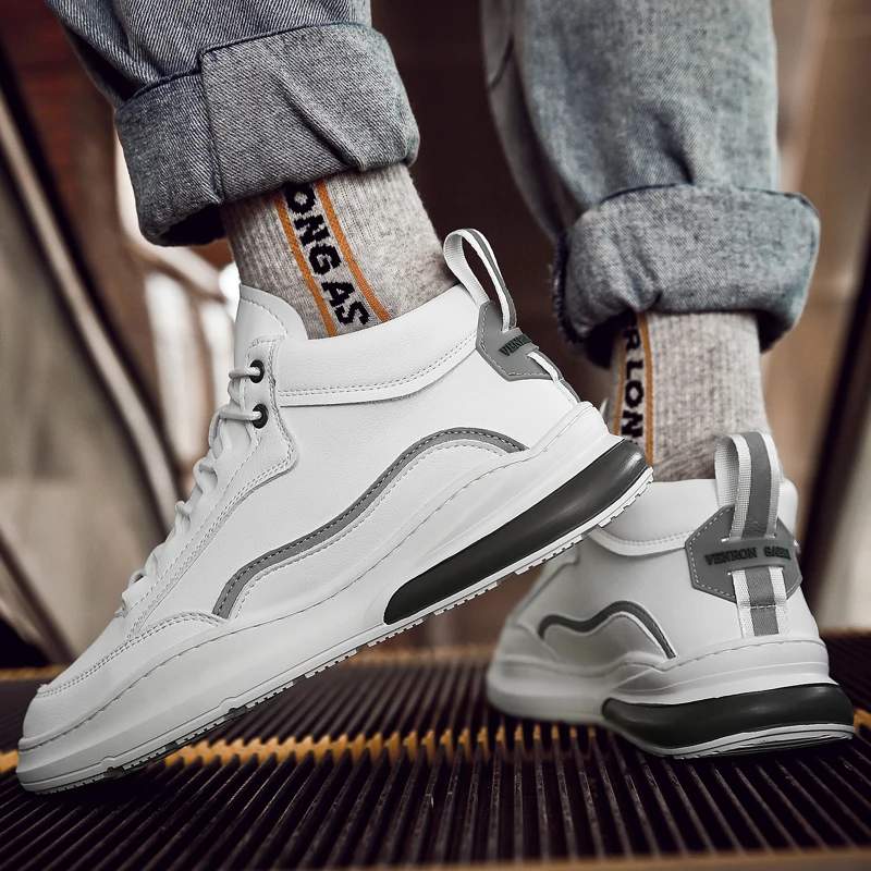 Высокая обувь для скейтбординга мужские кроссовки белая водонепроницаемая