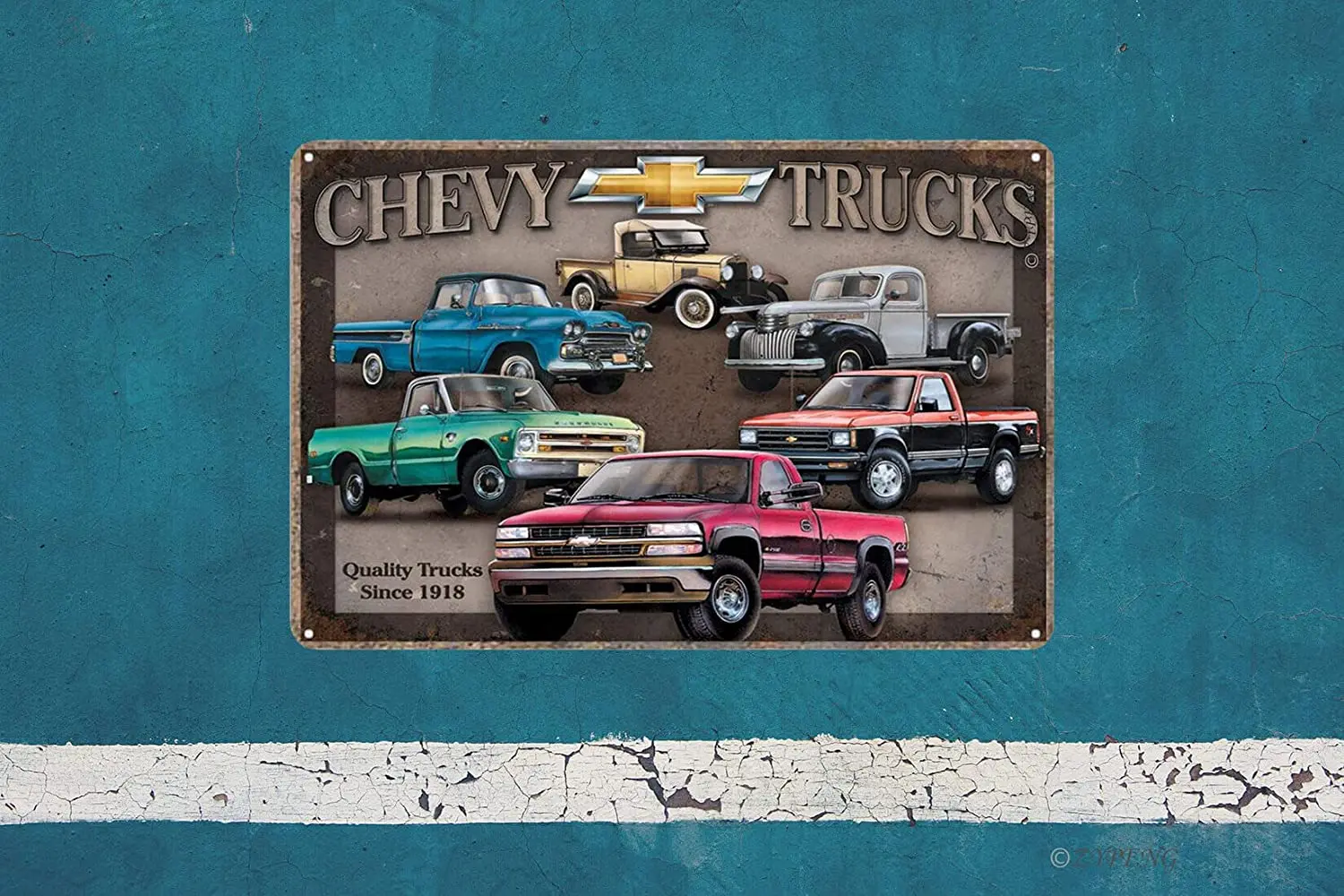 Забавные строительные знаки ZYPENG металлическая Chevy грузовик жестяной знак для