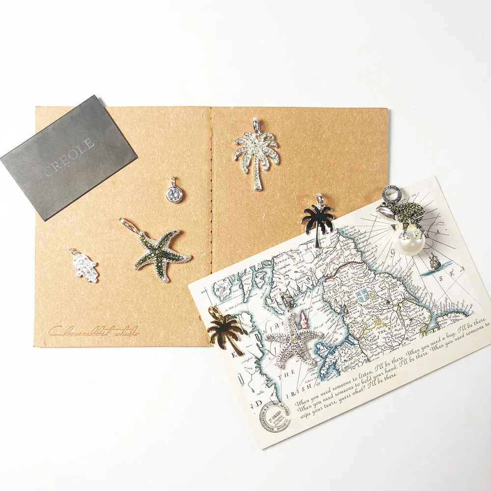 Кокосовое дерево рука Фатимы Морская звезда лягушка ожерелье кулон лето 2019