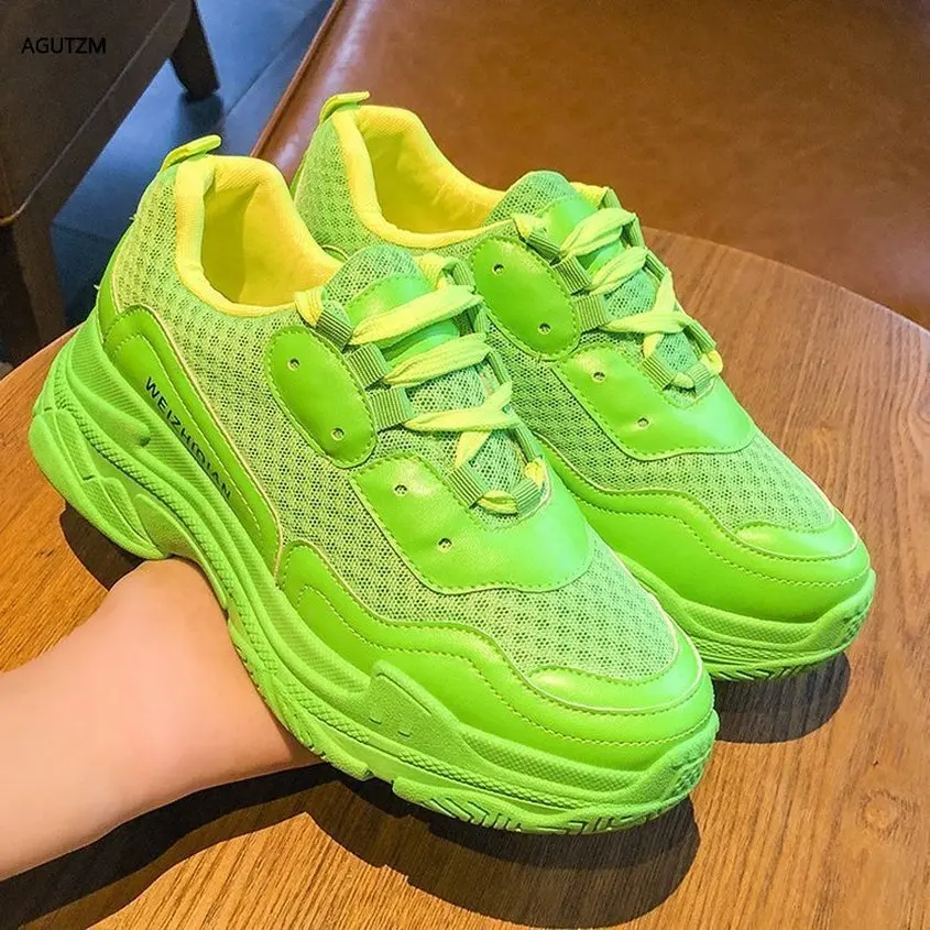 

2020 New Designer Sneakers Women Platform Casual Shoes Fashion Sneakers Platform Basket Femme Yellow Casual Chunky Shoes f57