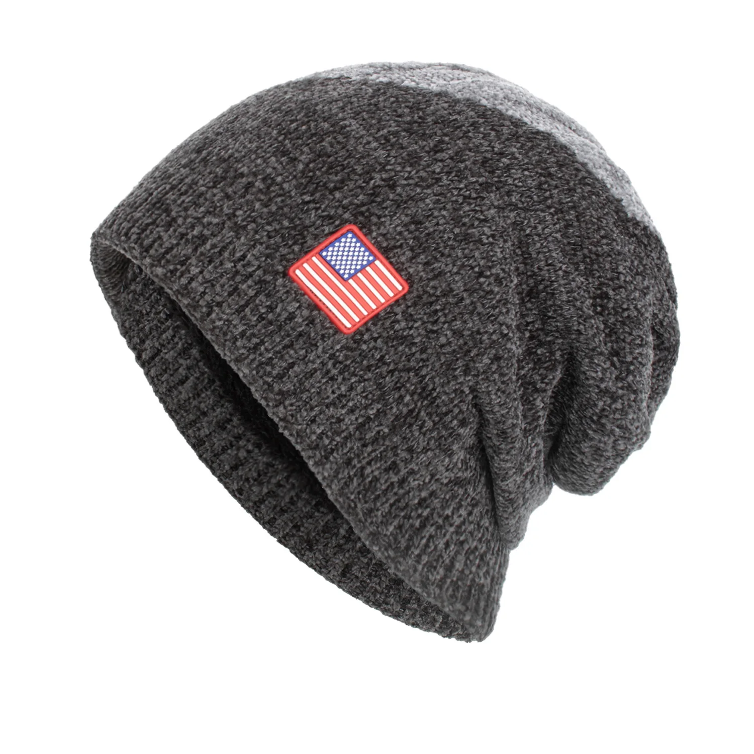 

Men Warm Skullies Knitted Hat Winter Beanies Caps For Women Bonnet Splicing Color Stripe Hip Hop Outdoor Street Hats Male Gorra