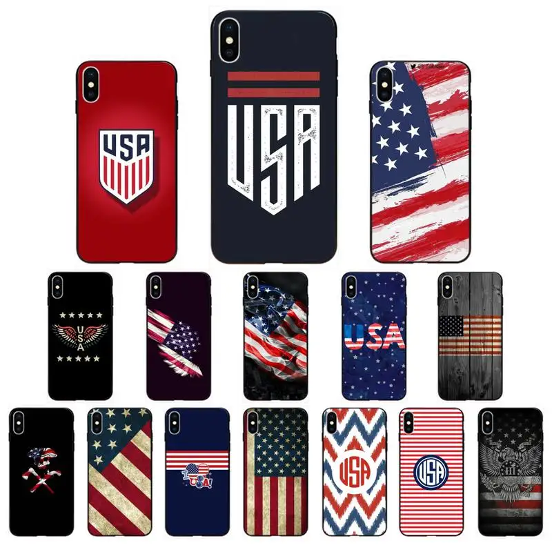 Черный чехол для телефона Babaite из ТПУ с американским флагом США корпус корпуса