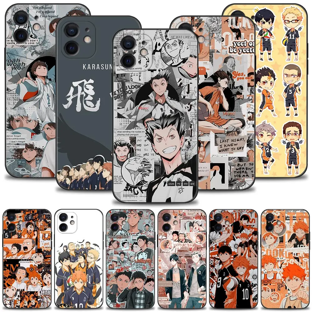 

Haikyuu Hinata Attacks Anime Phone Case For iPhone 13 12 11 Pro Max XS Max XR X 7 8 Plus 12 Mini 6S 5S SE 2020 Capa Black Shell