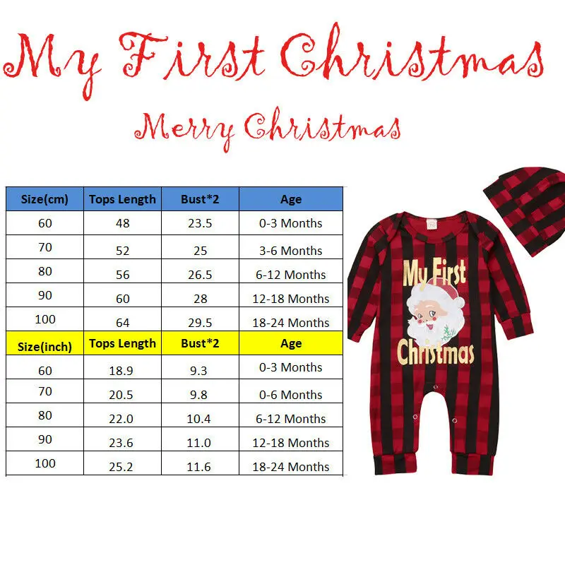 Рождественский костюм для новорожденных мальчиков и девочек комбинезон с