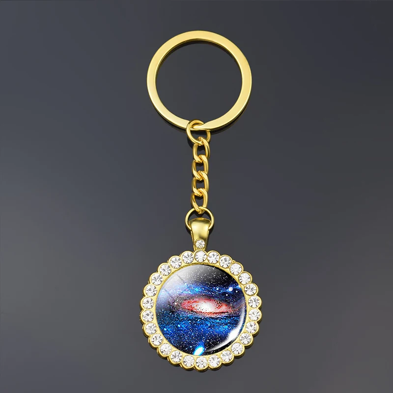 Брелок на солнечной батарее с кристаллами цепочка для ключей в виде планеты