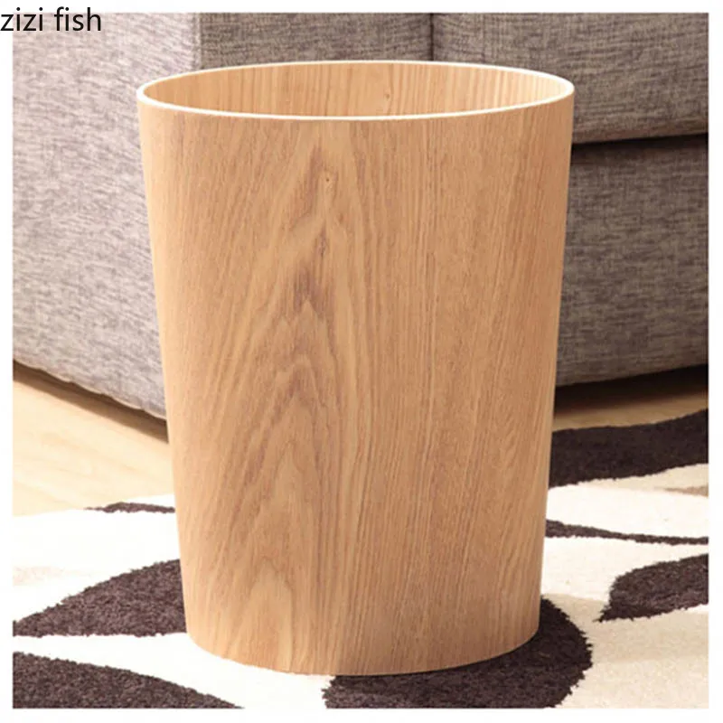 Корзины для мусора из массива дерева домашние инструменты уборки круглый