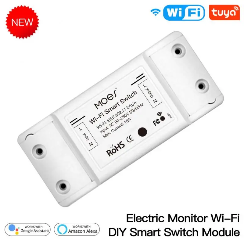 

Смарт-переключатель Tuya с Wi-Fi, 16 А, с пультом ДУ