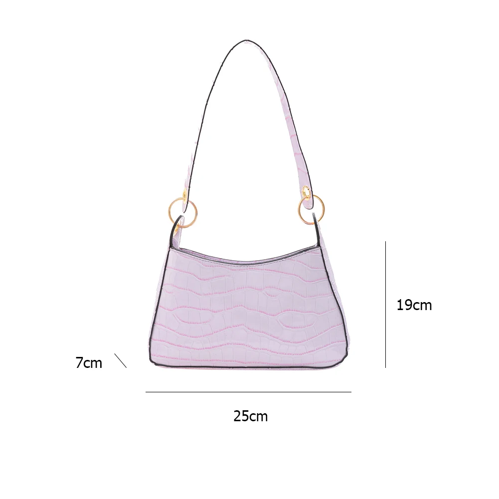 

Retro Crocodile Pattern Shoulder Bags For Women Fashion PU Crossbody Bag Solid Color Small Square Bag Ladies Portable Handbags
