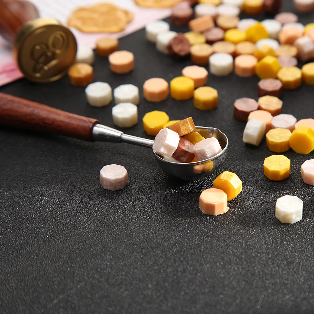 100 шт. Ретро огонь картина таблетка восьмиугольник запечатывание воска тиснение