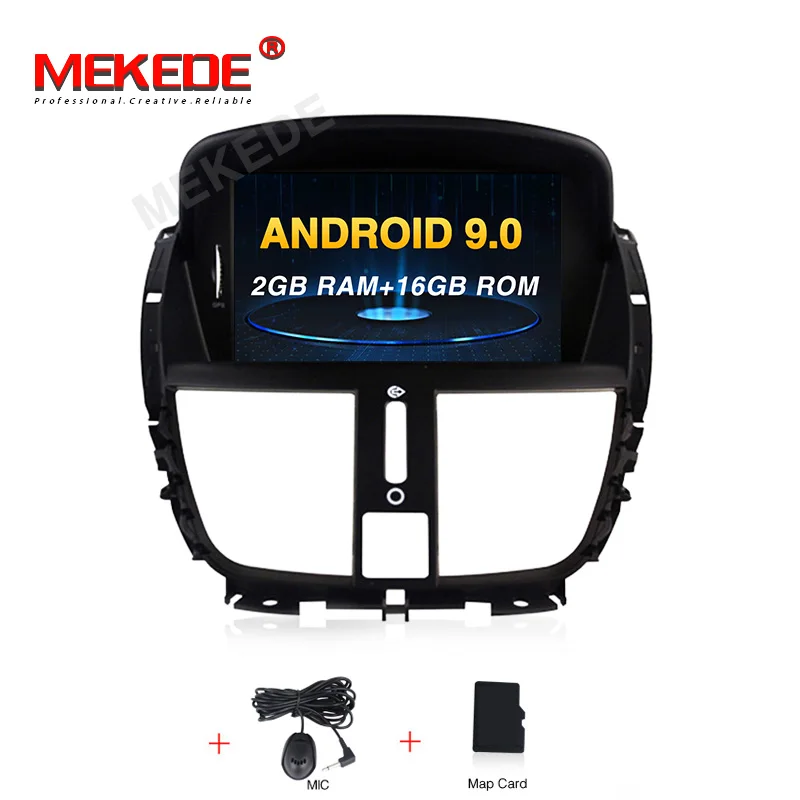 1din 8 ядерный 4G Android 9,0 автомобильный Радио dvd-плеер мультимедиа для peugeot 207 207CC 2007- авто аудио gps Камера просмотра wifi BT - Цвет: 16G model