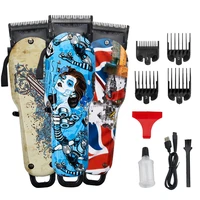 lm01 professional abs barber electric cordless printed hair clip trimmer for men cutter hair cutting machine