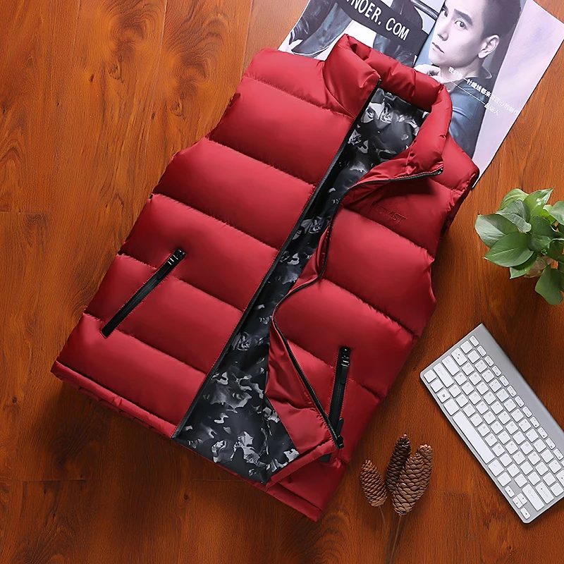 Fashion Mens Jacket Sleeveless Vest Spring Thermal Soft Vests Casual Coats Male Cotton Men's Vest Men Thicken Waistcoat 8XL