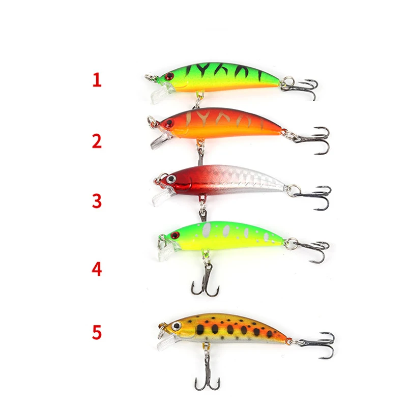 

5Pcs Sinking Minnow Fishing Lures Wobbler 5.8cm 4.8g Iscas Artificial Plastic Hard Bait 3D Eyes Crankbait Bass Pesca Tackle