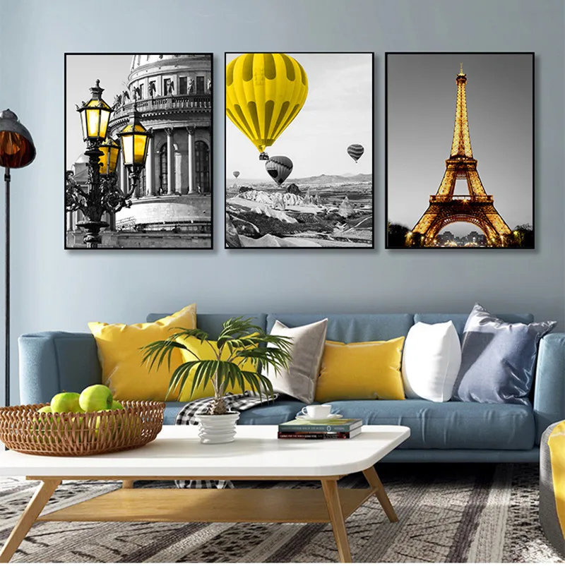 

Soggiorno Decorazione Pittura Poster In Bianco Nero Paesaggio Stampa Pittura Nordica Su Tela Pittura Paesaggio Giallo Immagine