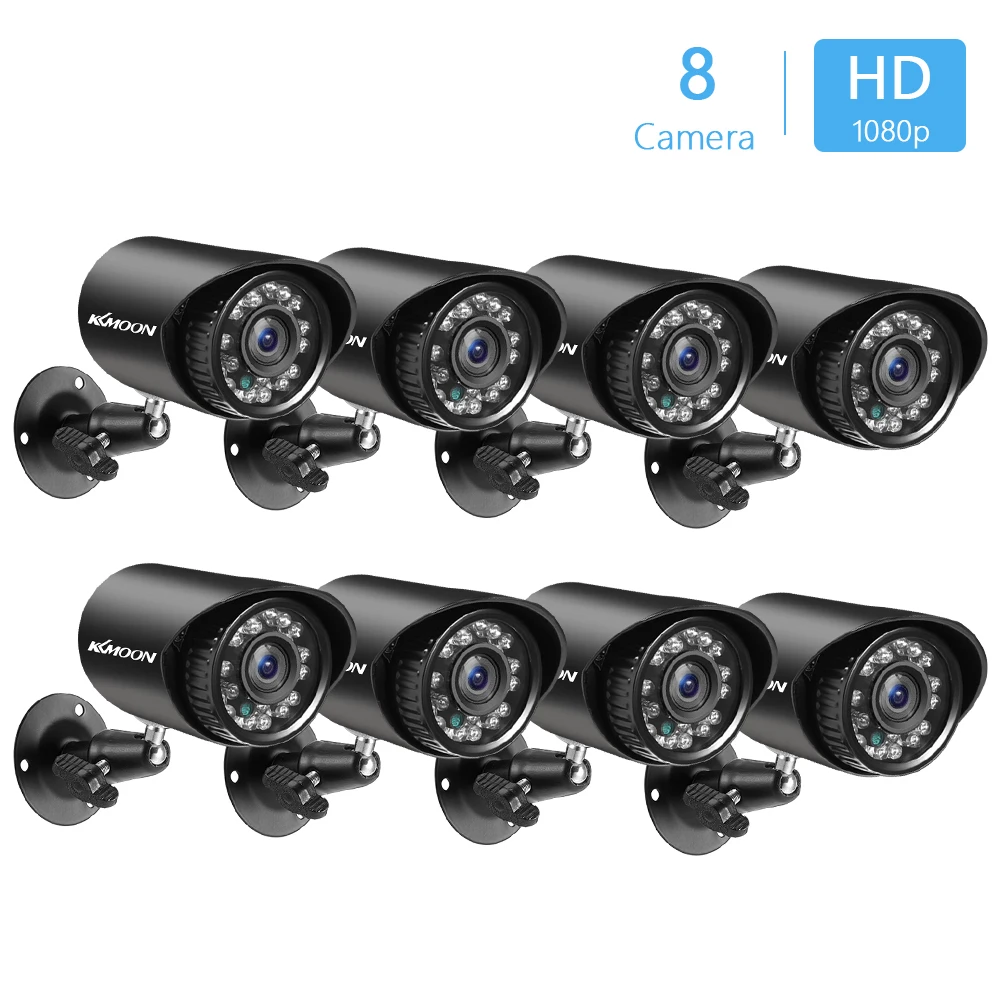 

8pcs Full High Definition 1080P 2MP Security Analog Cameras With Infrared Night Vision Motion DetectionPal System Waterproof