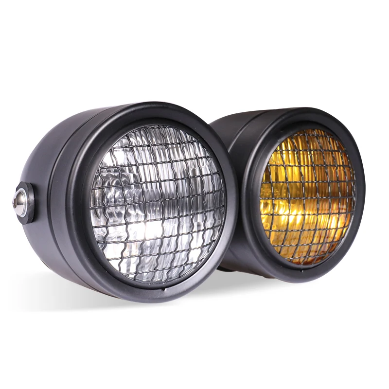 

Лампы 12 В H4, металлические мотоциклетные фары в стиле ретро, дальний и ближний свет, гриль, головные фары, двойной Доминатор, головные фонари ...