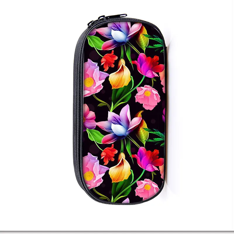 Цветочный чехол для косметики пенал детский школьный женская сумка макияжа