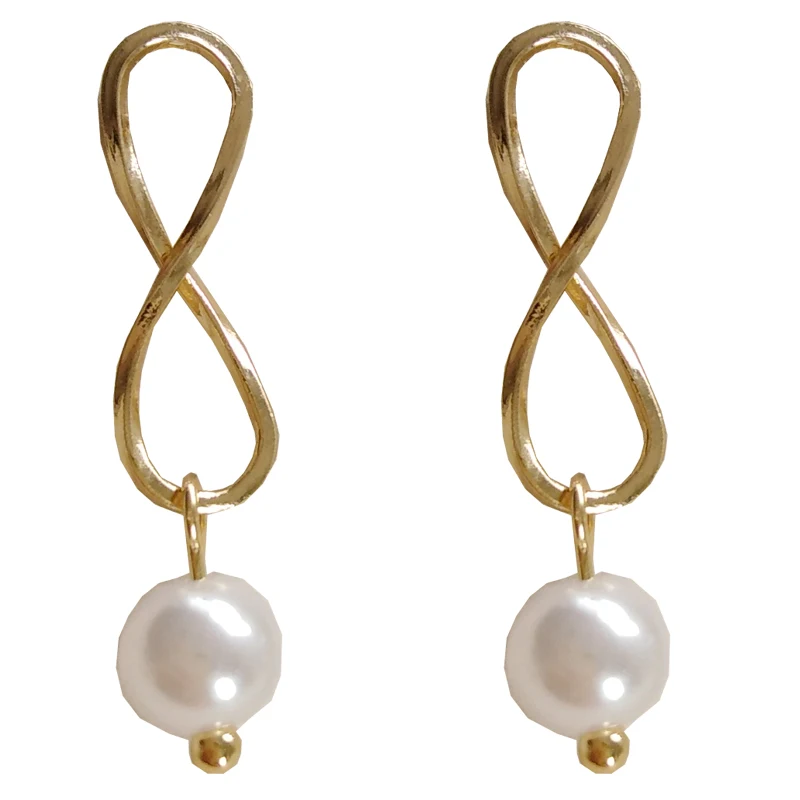 

S925 Needle Fashion Pearl Drop Dangle Earrings Golden Sweet Jewelry Vintage Statement Earrings for Girls Women Jewelry Gifts