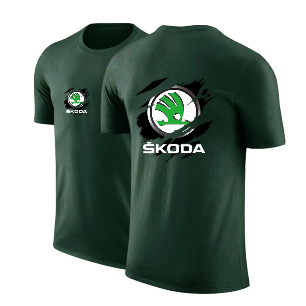 Футболка мужская с принтом Skoda модная Повседневная стильная удобная дышащая