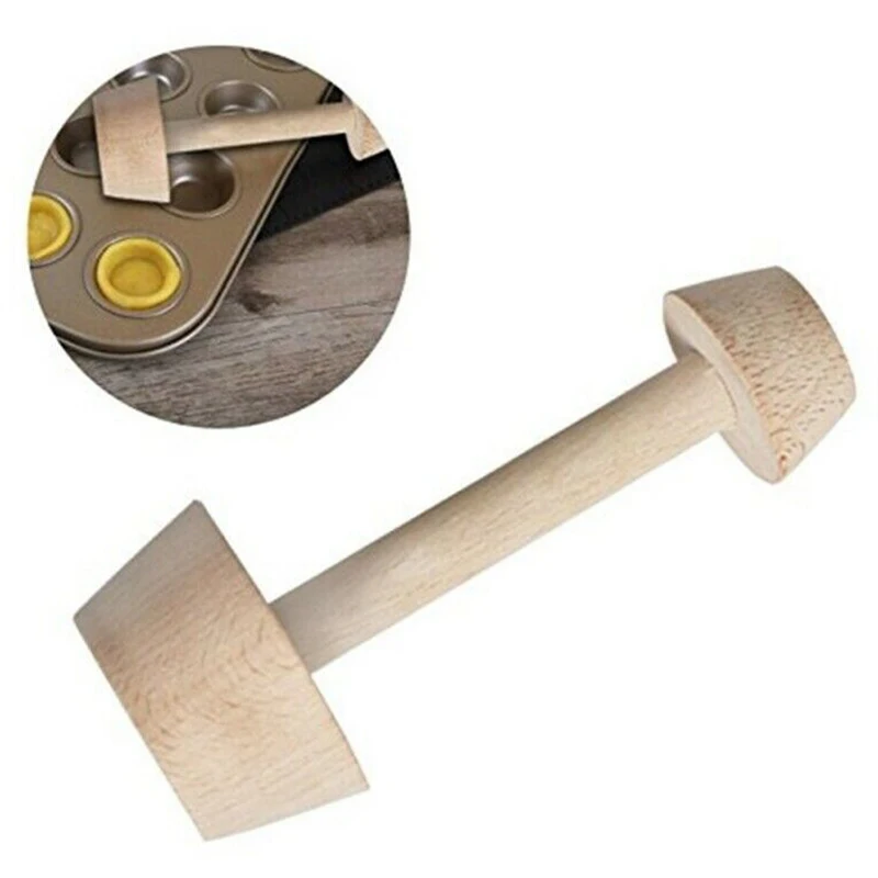 

Egg Tarts-Tamper Double Side Wooden Pastries Pusher DIY Baking Shaping Kitchen Tool DFK889