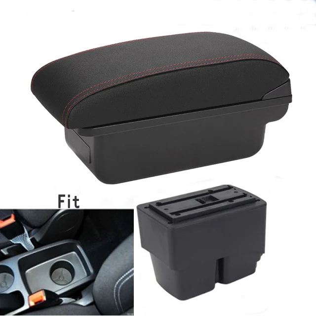 

Подлокотник для Ford Fiesta MK6 7, автомобильная центральная консоль, чехол для хранения, налокотник с подстаканником и USB-интерфейсом
