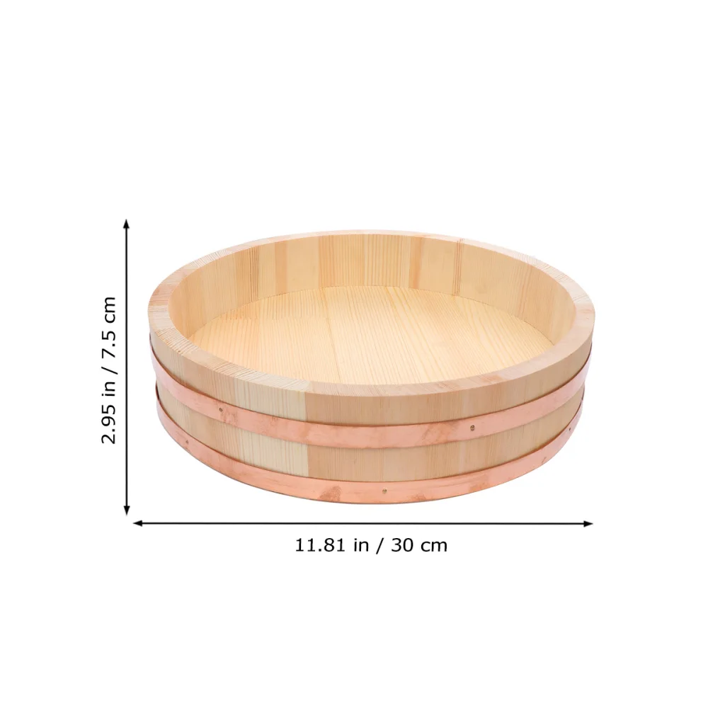 

1pc Wooden Japanese Sushi Rice Bucket Korean Rice Mix Bucket (Burlywood)