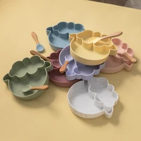 baby silicone feeding training tableware fork spoon cup set bpa free dinner plate with suction bowl children%e2%80%99s feeding dishes
