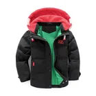 Куртка детская зимняя с капюшоном, на мальчика 5-12 лет