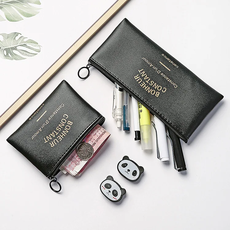 Косметичка из ПУ кожи с надписью на английском в скандинавском стиле кошелек для