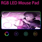 Коврик для мыши juютсу Kaisen RGB игровые аксессуары компьютерный большой скоростной коврик с подсветкой клавиатуры геймера CSGO Dota большой коврик для мыши